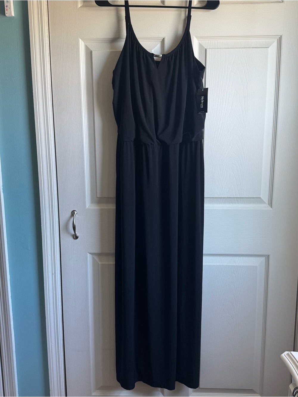 Style & Co. Black Sleeveless Blouson Maxi Dress